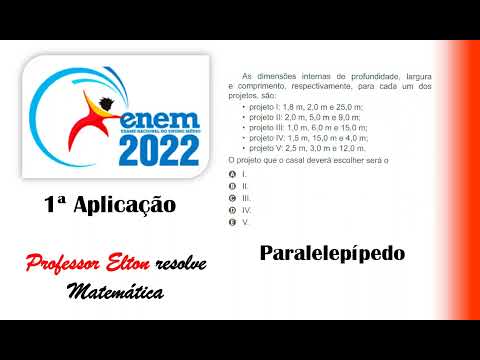 ENEM 2022 - Paralelepípedo - Um casal planeja construir em sua chácara uma piscina com o formato