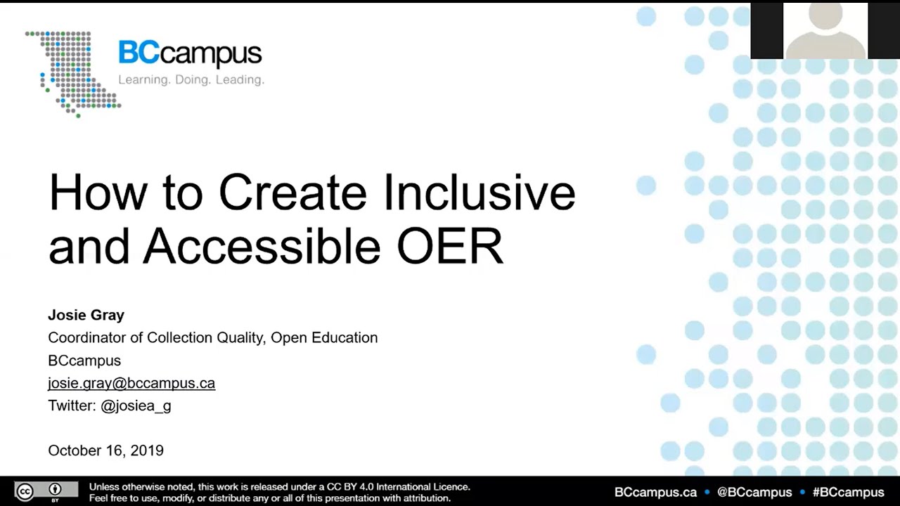 How to Create Inclusive and Accessible OER (Oct. 16, 2019)