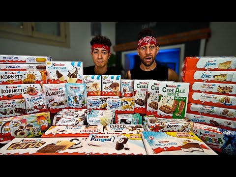 WE EAT ALL KINDER PRODUCTS 7 KG - ft. @ThomasHungry - Ferrero Man vs Food Challenge