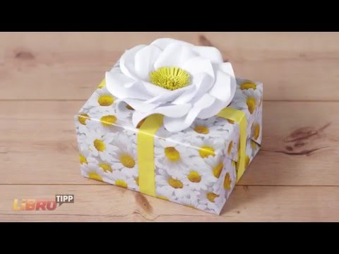 LIBRO Tipp: Blumige Geschenkverpackung selbst gemacht - DIY Tutorial/Anleitung