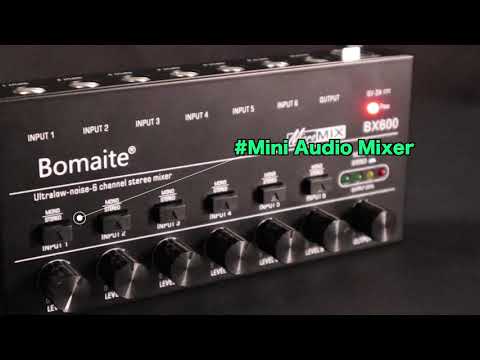 Bomaite BX600 Professional Mini Audio Mixer Line Mixer, DC 5V, 6-Stereo Ultra,  6-Channel
