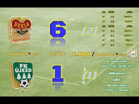 6.kolo ⚽ FK DUKLA Jižní Město U13 @ Fk Újezd nad Lesy ◙ 14.10.2017