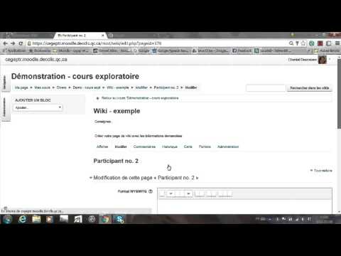 Wiki collaboratif dans Moodle