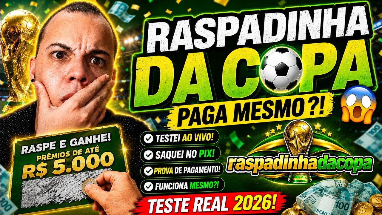 🚨 RASPADINHA DA COPA FUNCIONA? FIZ O TESTE REAL E TENTEI SACAR NO PIX!