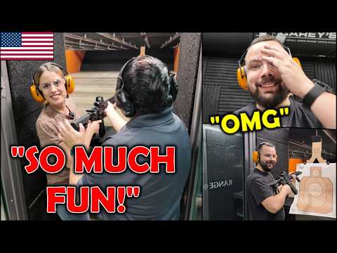 Europeans Shoot Guns in America for the First Time... (WE’RE SHOCKED!)