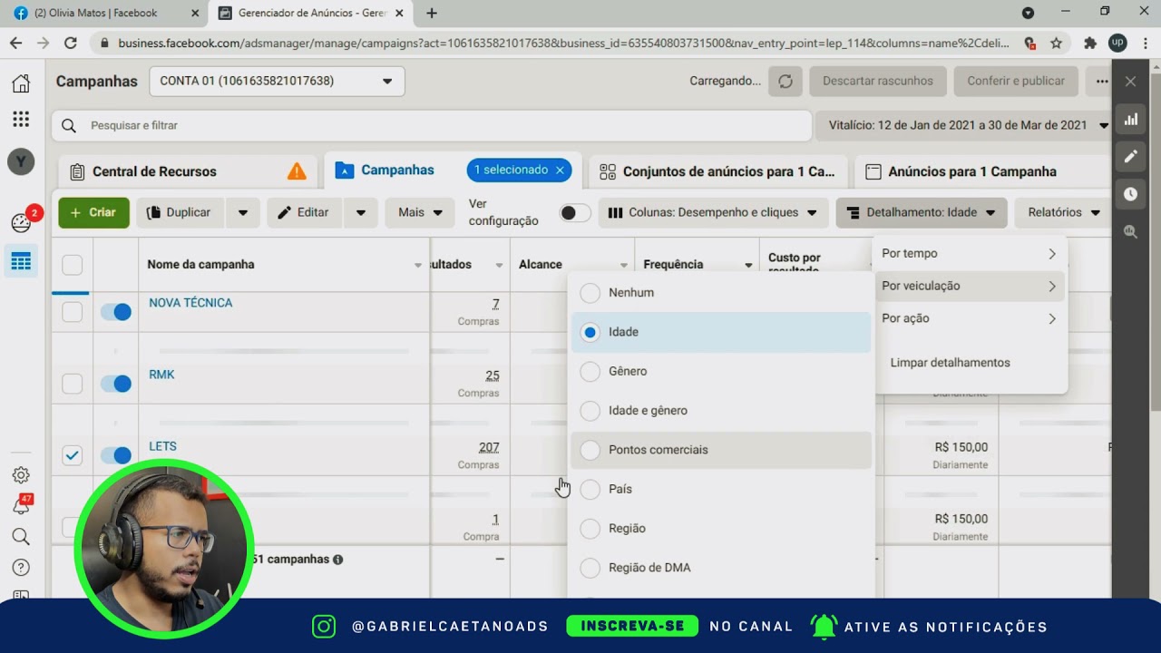 Relatório de Anúncios - Face Ads