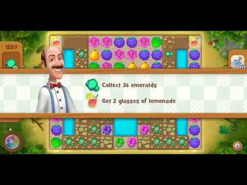 Gardenscapes Level 1287 Walkthrough "No Boosters Used"