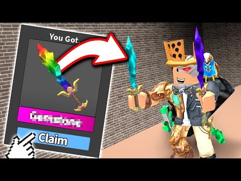 I got the RAREST KNIFE in SEASON 1 of Murder Mystery 2!! *CHROMA!* (Roblox)