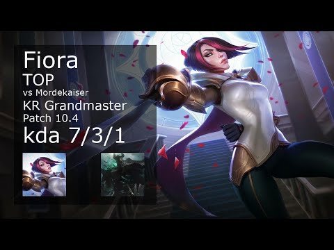 Fiora Top vs Mordekaiser - KR Grandmaster 7/3/1 Patch 10.4 Gameplay // [롤] 피오라 vs 모데카이저 탑 7/3/1