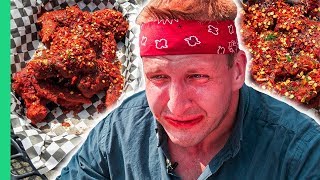 10 wings | 5 minutes!!! IMPOSSIBLE Food Challenges in the USA! (worst day of my life)