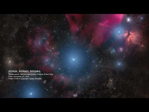 Bright stars formed Orion's cosmic belt in a radiant celestial dance #NASA #Orion #Stars