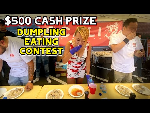 $500 PRIZE DUMPLING EATING CONTEST at Orange, CA from Cali Dumplings #RainaisCrazy
