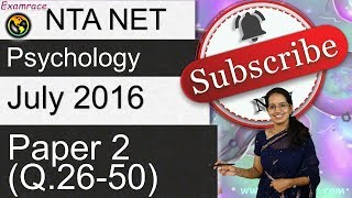 Download Lagu CBSE NET July 2016 Psychology Paper 2 (Q.26-50): Answer Keys, Solutions u0026 Explanations Thumbnail