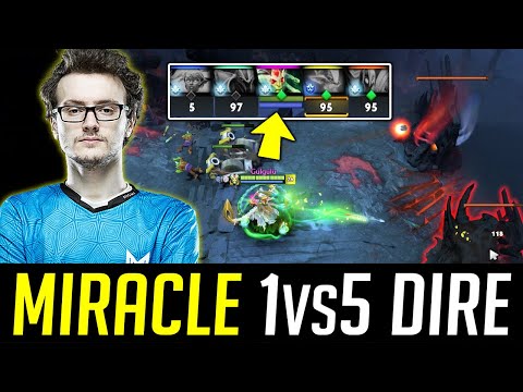 Miracle 1v5 Dire Team - IGNORING everyone - ZERO DAMAGE! DOTA 2