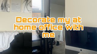 DECORATE MY AT HOME OFFICE WITH ME | New couch, new mirror on a budget