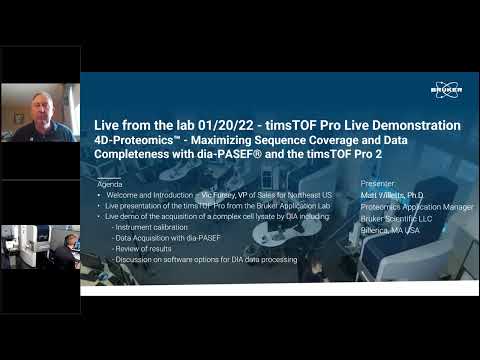 Virtual Live Demo of 4D Proteomics™ dia PASEF® and the timsTOF Pro 2 Jan 20 2022