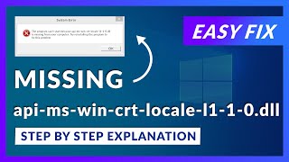 api-ms-win-crt-locale-l1-1-0.dll Missing Error | How to Fix | 2 Fixes | 2021