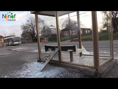 Bushokje vernield in Voorde