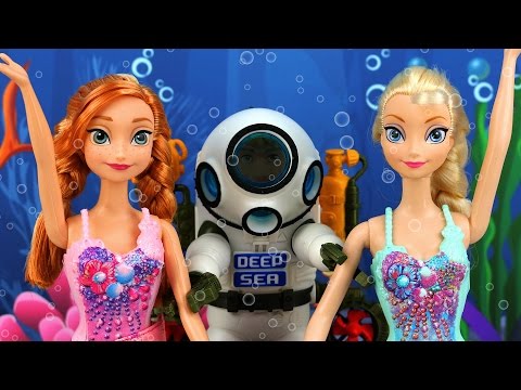 Sirenas Elsa y Anna son Rescatadas por Kristoff y Jack Frost. Aventuras Juguetes Video