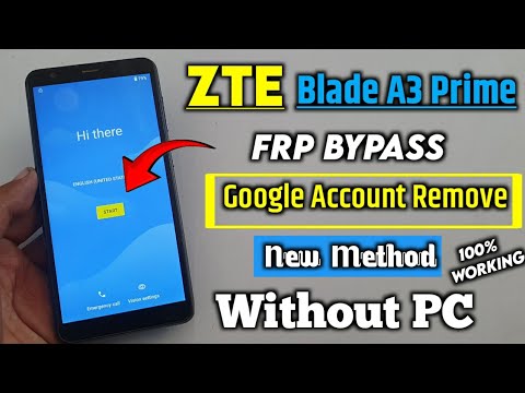 ZTE blade a3 Prime FRP Bypass | zte blade Google Account Remove Easy Without Pc