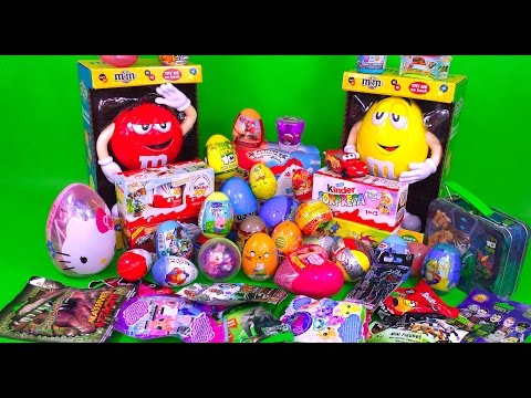 60 Kinder Surprise Eggs Toys for kids Peppa LPS Dino Kitty M&M's Angry Barbie by TheSurpriseEggs Video