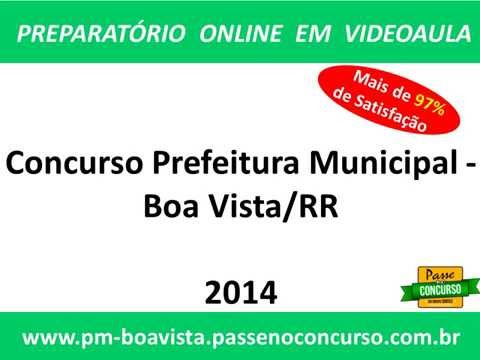 Concurso Prefeitura Municipal - Boa Vista/RR - Ensino Superior