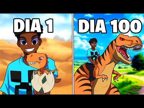Eu Sobrevivi 100 dias no MUNDO DOS DINOSSAUROS no Minecraft