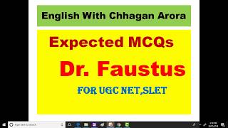 Some  most Important expected  MCQs on Dr. Faustus