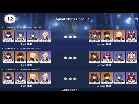 Using 6 Teams to beat Spiral Abyss 2.4 (Floor 12, 9 stars)