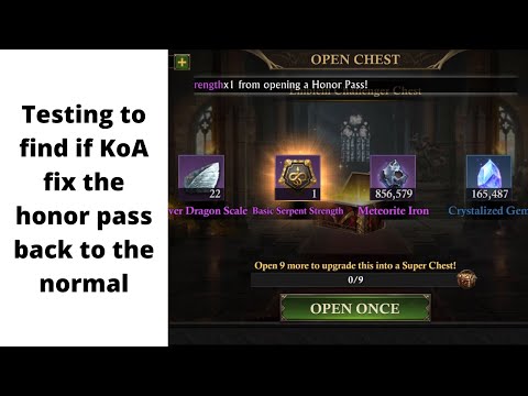 Testing to find if KoA fix the honor pass back to normal | KING OF AVALON