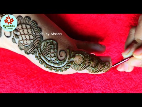 Stylish Arabic Mehndi Design for Feet|| Beautiful Leg mehndi design Step By Step। Mehndi by Afsana