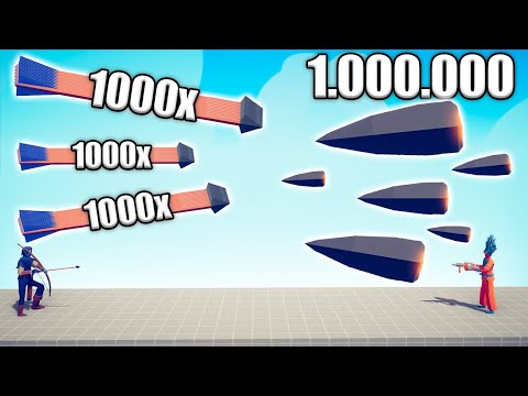1.000.000 DAMAGE GUN vs 1000x OVERPOWERED UNITS - TABS | Totally Accurate Battle Simulator 2023