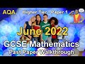 AQA GCSE Maths June 2022 Paper 1 Higher Tier Past Paper Walkthrough