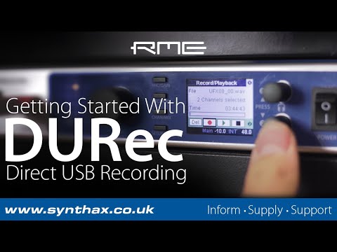 RME DURec: Getting Started with Direct USB Recording