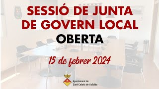 Junta de govern local oberta 15 de febrer 2024