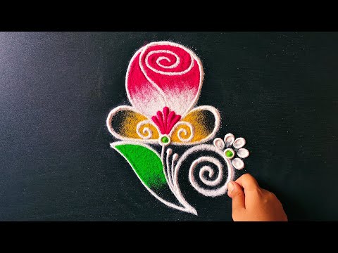 Creative Freehand Kolam rangoli Art designs 🌷🌷 | easy muggulu | small rangoli for Daily use