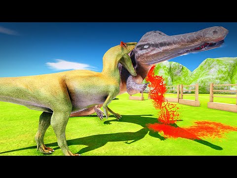 old allosaurus vs machimosaurus rex - Animal Revolt Battle Simulator