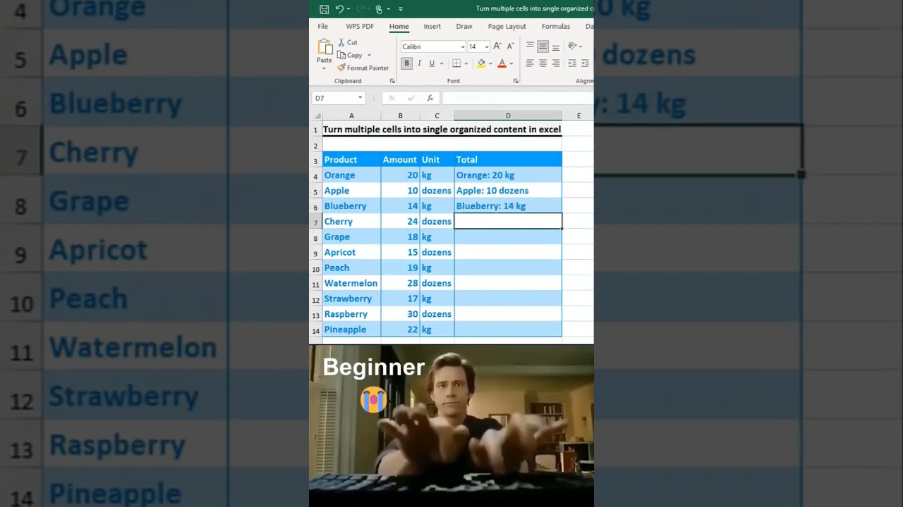 Turn multiple cells into single organized content in excel 💯 #exceltutorial #exceltips #exceltricks