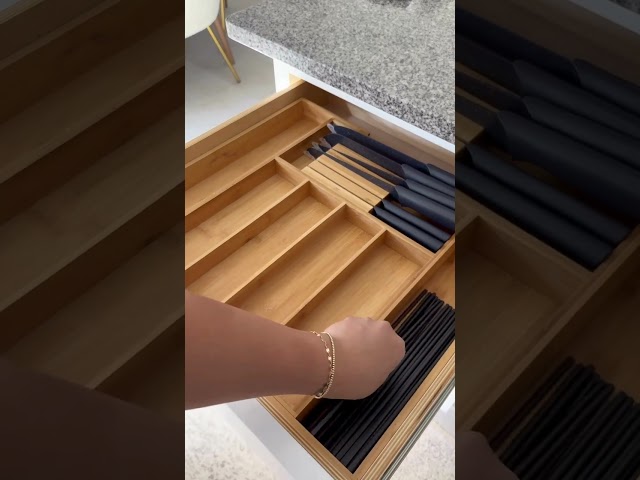 Vídeo relacionado con Sidorenko Loco Bird - Caja de cubiertos para cajones de bambú, 6 compartimentos, 27,5 x 44,7 x 5 cm, organizador de cubiertos de madera