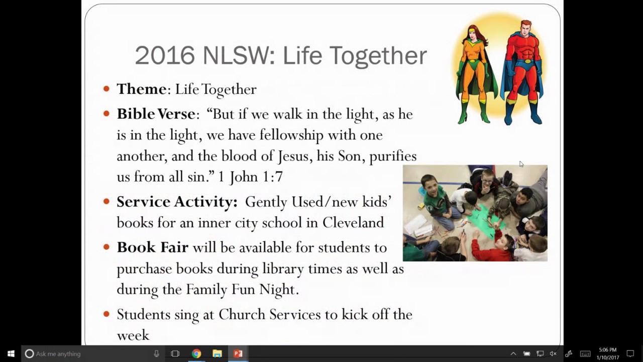 NLSA Webinar St. Paul Lutheran Westlake, OH 01/10/2017