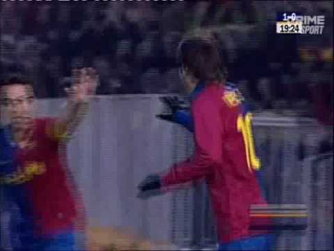 Liga 2009 : J21 : Santander - Barcelone : 1-2