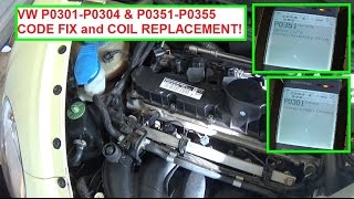 VW Beetle Jetta Golf P0301 P0302 P0303 P0304 P0305 P0351 P0352 P0353 P0354 CODE