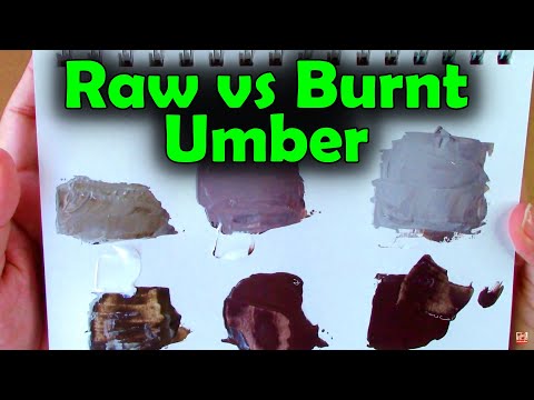 Raw umber vs Burnt umber vs Vandike brown color chart - Art painting tutorial