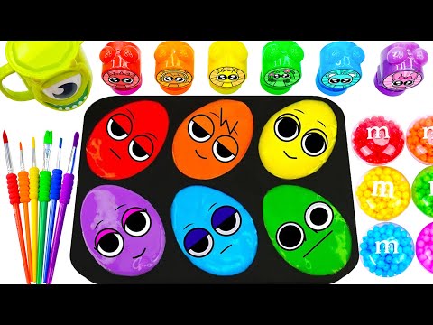 Video satisfactorio 💖 Cómo hacer huevos sorpresa con brillantina de Sprunki Sweets Rainbow ASMR