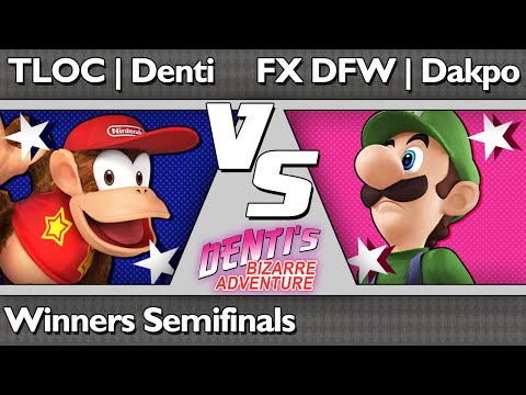 DBA3 Smash4 Wii U - TLOC Denti (Diddy) vs FX DFW Dakpo (Luigi) - Winners Semifinals
