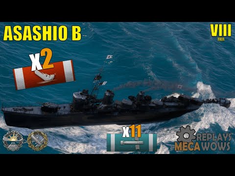 ASASHIO B HEAVY DMG DEALER BB HUNTER AND SPOTTER | World of Warships Gameplay