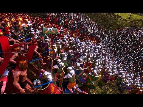 300 Spartans vs 3000 Roman soldiers.In the end, there are only 100 Roman soldiers left