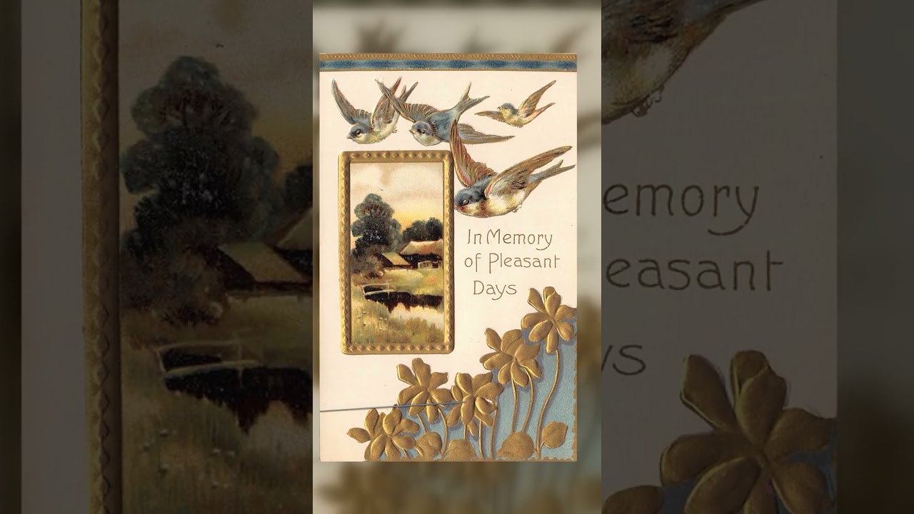 Printed in Germany, Divided Back, Swallows and Cottage, 1910 Postmark Video