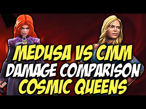 Medusa Vs Captain Marvel Movie Damage Comparison | Cosmic Queens | Marvel Contest Of Champions