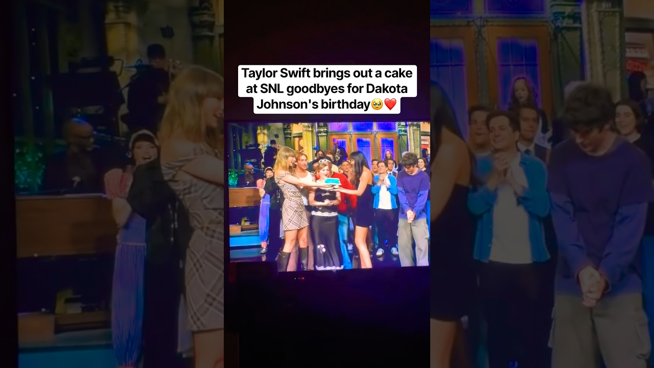 Taylor Swift brings out a cake at SNL goodbyes for Dakota Johnson's birthday🥹❤️ - YouTube